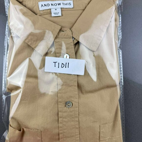 Women's Long Sleeves Shirt, And Now This, Size Medium-Large, Beige - Picture 7 of 7